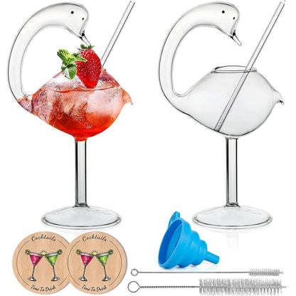 Flamingo Cocktailgläser Set 2 Stück 180ml mit Box Klar