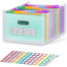 Akkordeon-Aktenordner mit 26 Fächern, Erweiterbar, A4, Grün