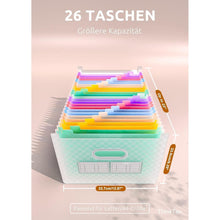 Akkordeon-Aktenordner mit 26 Fächern, Erweiterbar, A4, Grün