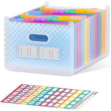 Akkordeon-Aktenordner 26 Fächer Tragbar Erweiterbar A4 Blau