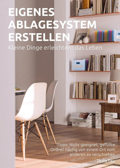 Akkordeon-Aktenordner 26 Fächer Erweiterbar Tragbar Blau A4