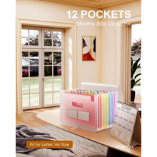 12-Fächer erweiterbarer Aktenordner mit monatlichem