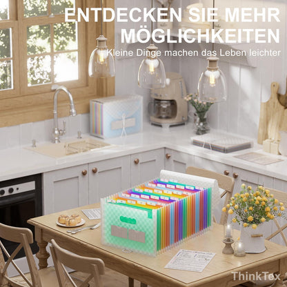 Akkordeon-Aktenordner 26 Taschen erweiterbarer A4