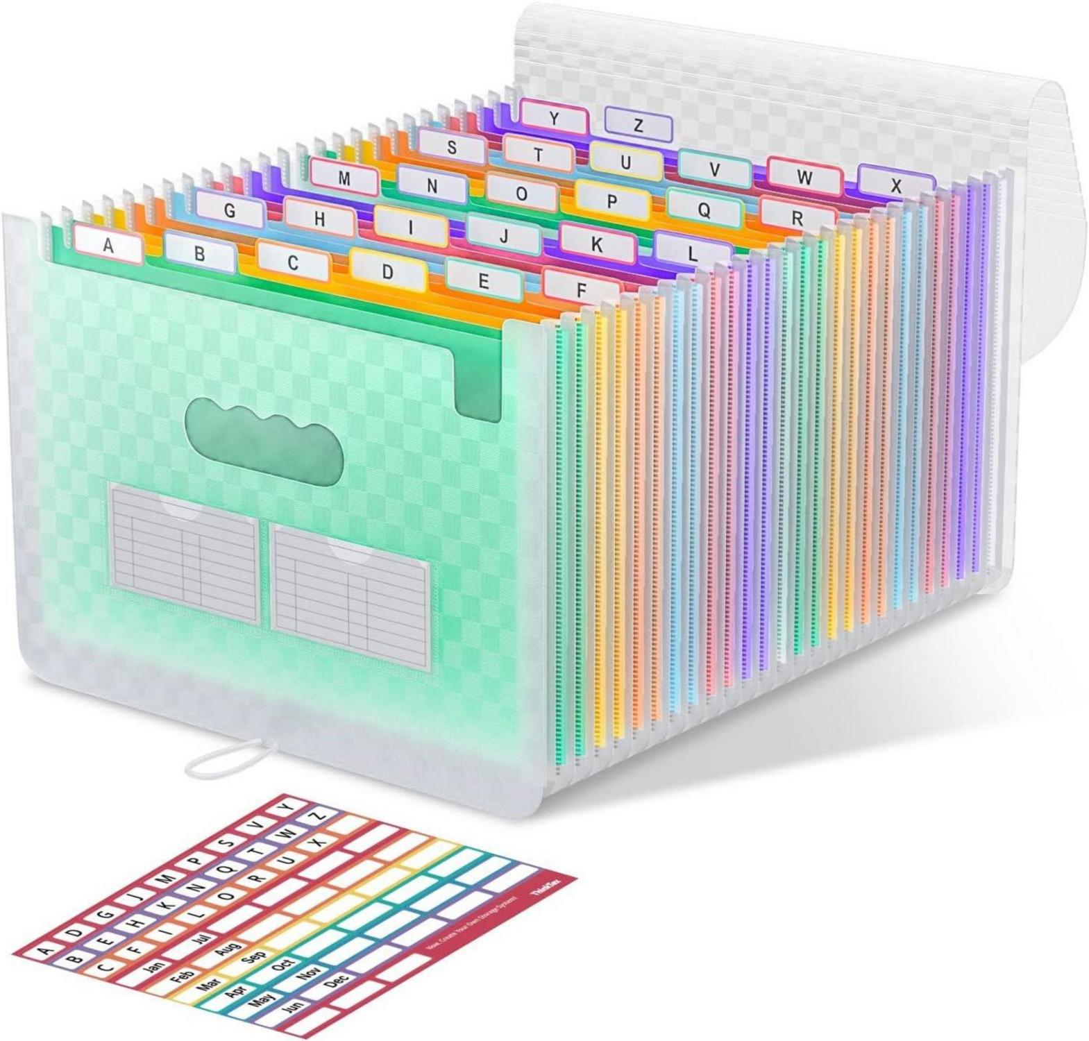 Akkordeon-Aktenordner 26 Taschen erweiterbarer Dokumenten-Organizer A4