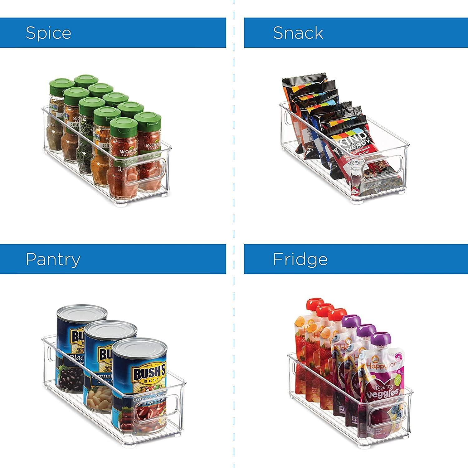 Transparente Kühlschrank Organizer Aufbewahrungsboxen 2er Set 25x9.5x7.5cm