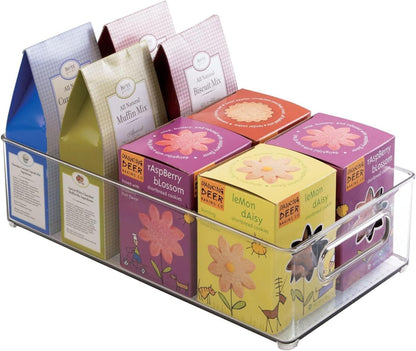 2er Set Kühlschrank Organizer Vorratsbehälter transparent 25x9.5x7.5cm