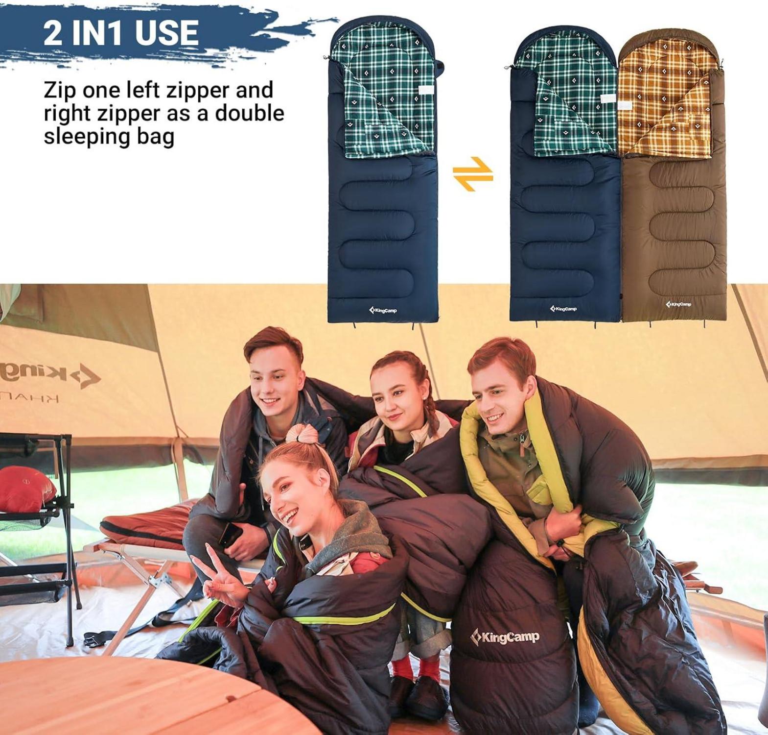 KingCamp Warmer Deckenschlafsack 3-4 Jahreszeiten Camping Schlafsack