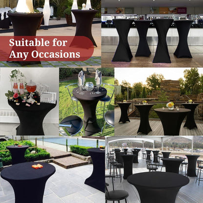 3er-Set Stretch Husse für Bistrotisch Ø 80-85 cm - Schwarz