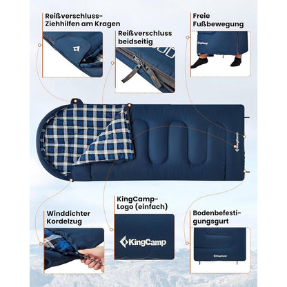 KingCamp Schlafsack Outdoor Warmer Deckenschlafsack 400g