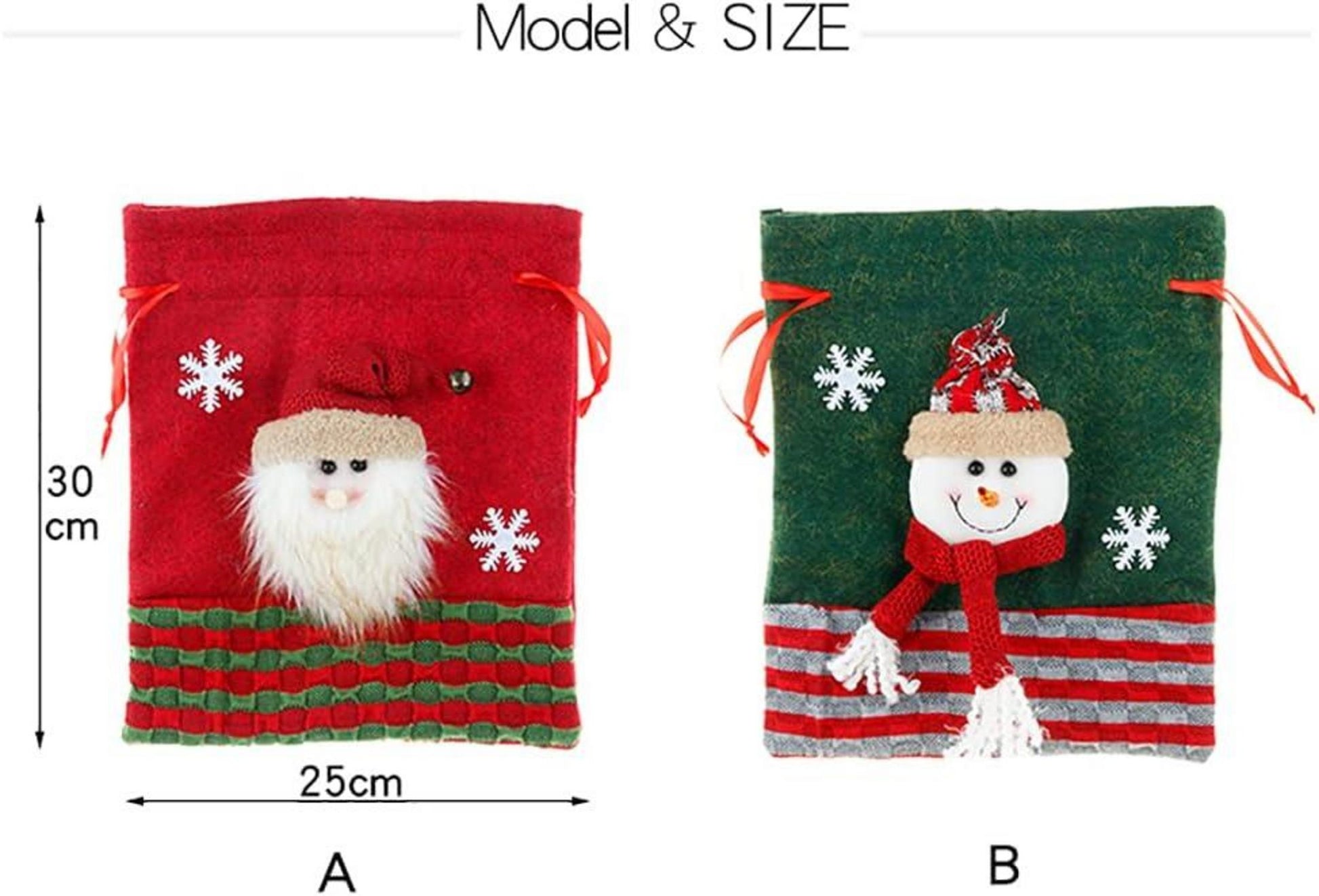 YULOONG Weihnachtsstrümpfe Set Weihnachtsmann Schneemann Hirsch Deko Kamin Ornamente