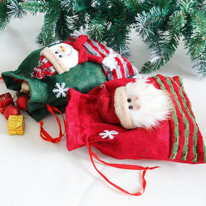 YULOONG Weihnachtsstrümpfe Set Weihnachtsmann Schneemann Hirsch Deko Kamin Ornamente