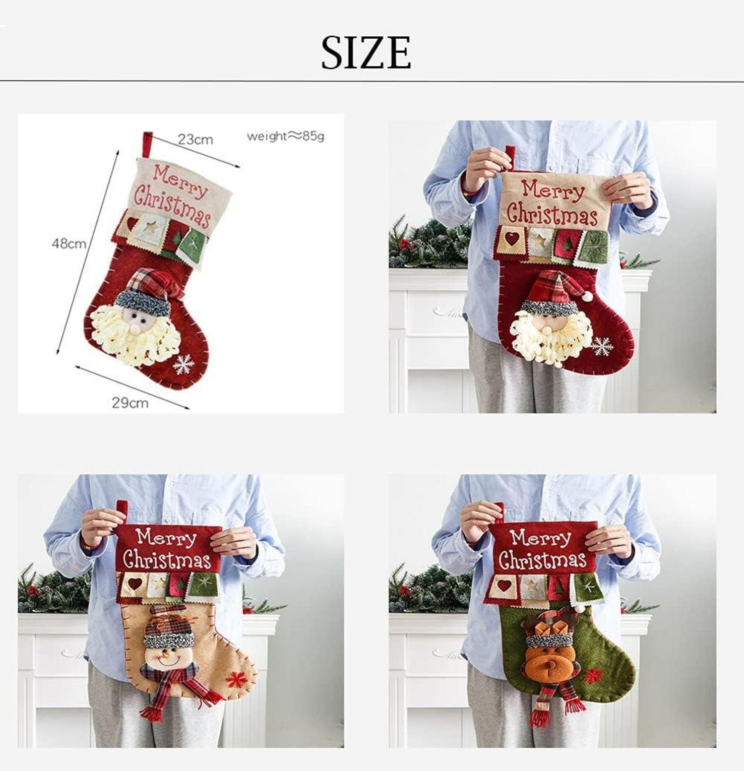 Große Weihnachtsstrümpfe Set Weihnachtsmann Schneemann Hirsch Urlaub
