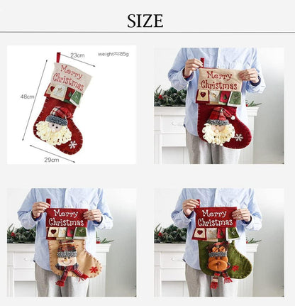 Große Weihnachtsstrümpfe Set Weihnachtsmann Schneemann Hirsch Urlaub