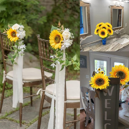 Künstliche Sonnenblumen Deko Blumen Groß Seidenblumen Hochzeit Party 7