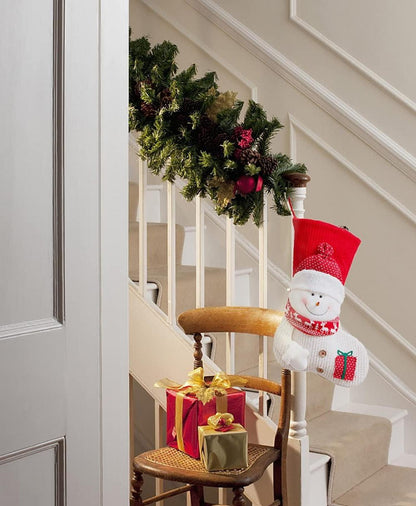 Große Weihnachtsstrümpfe Set Weihnachtsmann Schneemann Hirsch Deko