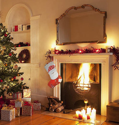 Große Weihnachtsstrümpfe Set Weihnachtsmann Schneemann Hirsch Urlaub Deko