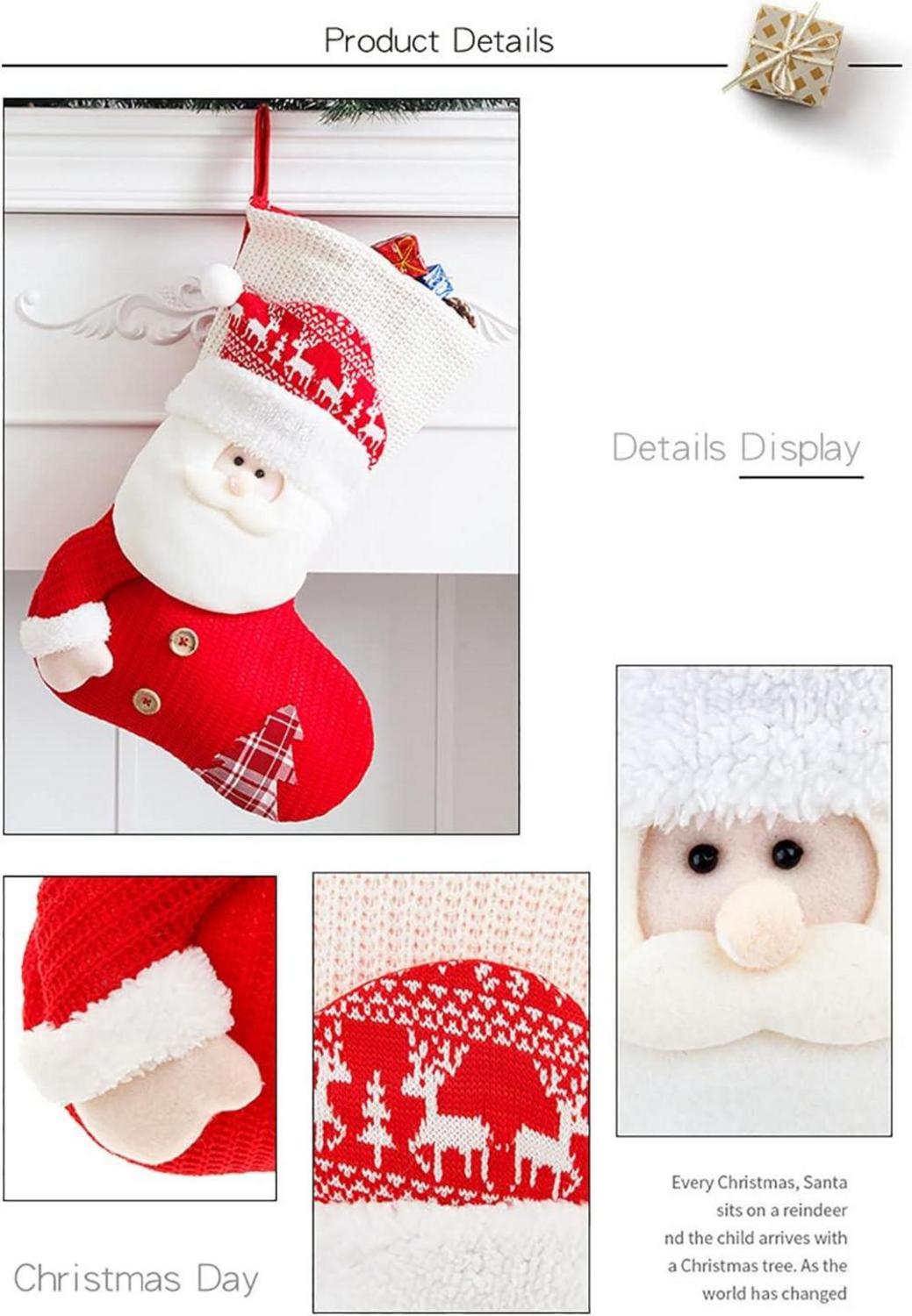 Große Weihnachtssocken Set Weihnachtsmann Schneemann Rentier Ornamente