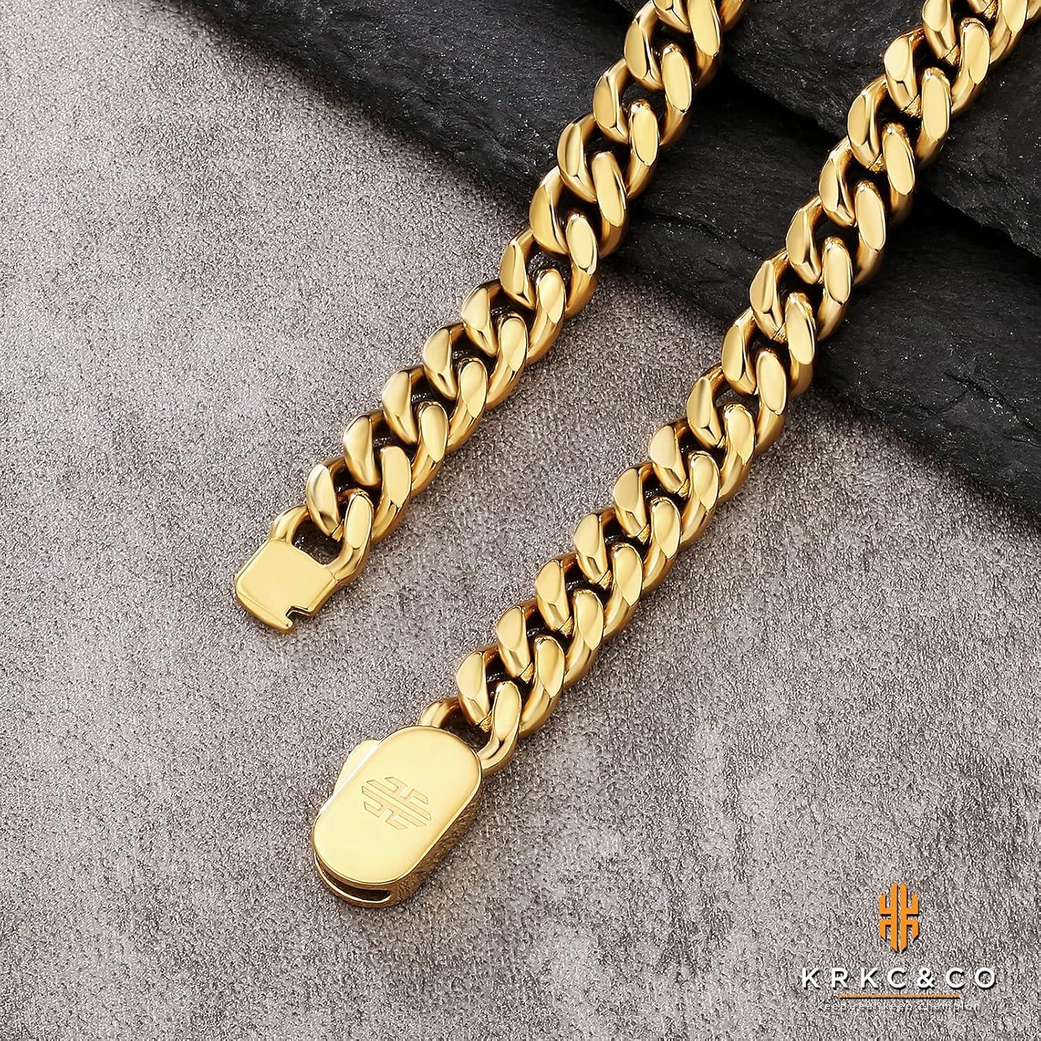 Hochwertige 8mm Cuban Link Chain Herren Armband Edelstahl