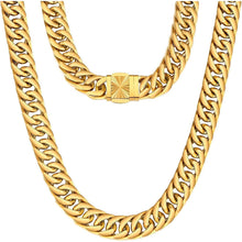 KRKC&CO 14mm Goldkette Herren Panzerkette 18K Cuban Link