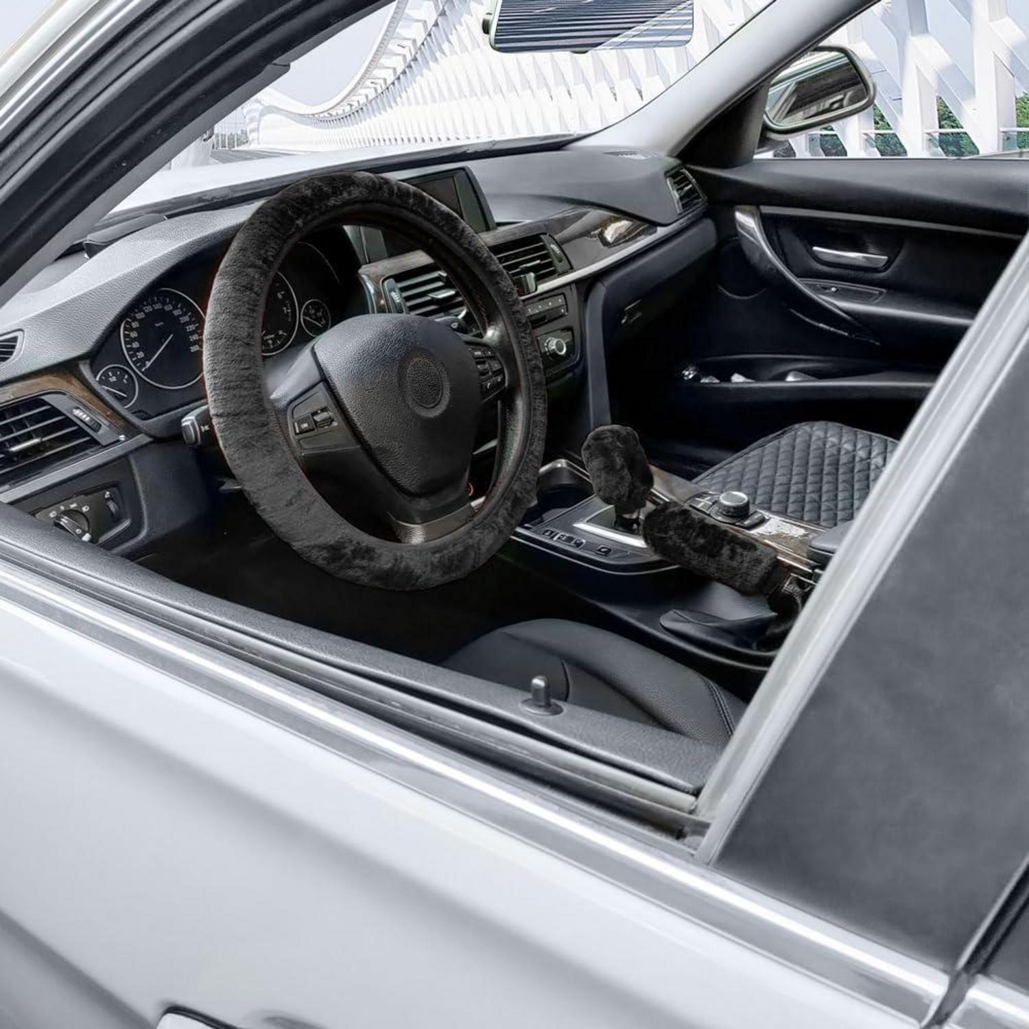 3 Stück Plüsch Auto Lenkradhülle Handbremse Getriebe
