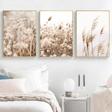 Poster Set Beige Pampas Wandbilder, Modern Wohnzimmer Schlafzimmer