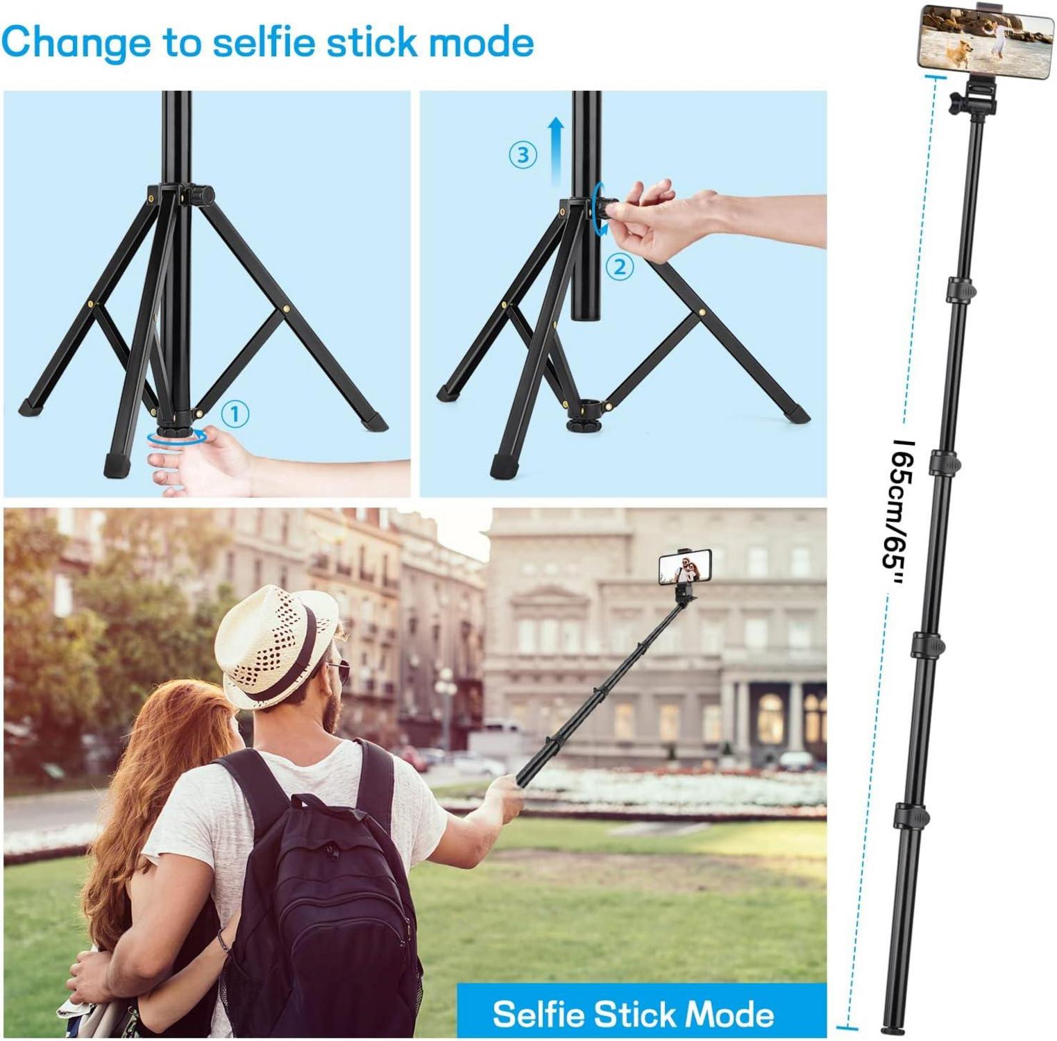 Handy Stativ Ständer 172cm Tripod Fernauslöser Selfie Stick für