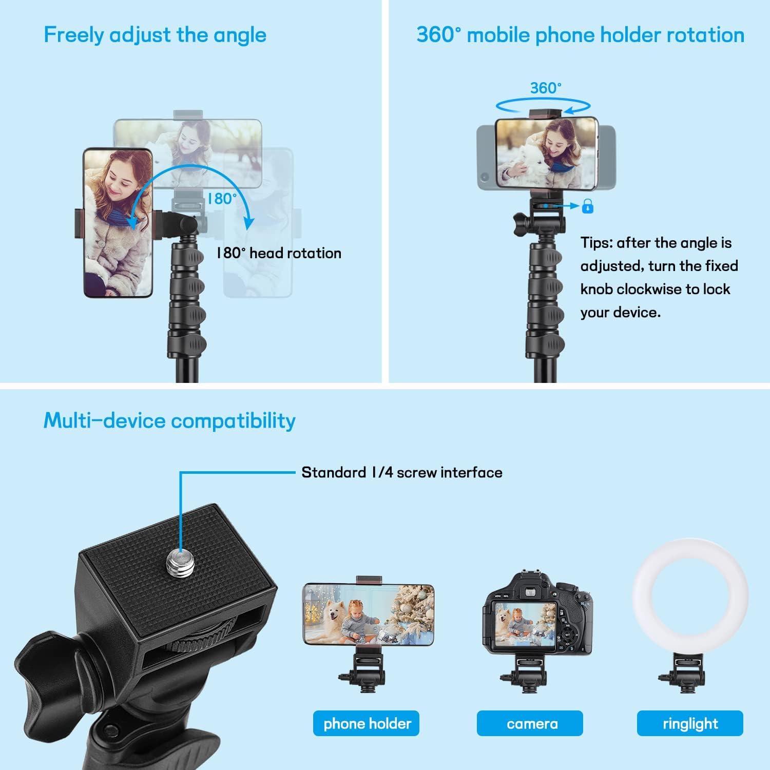 Victiv Handy Stativ Ständer 172cm Smartphone Tripod Fernauslöser Selfie Stick