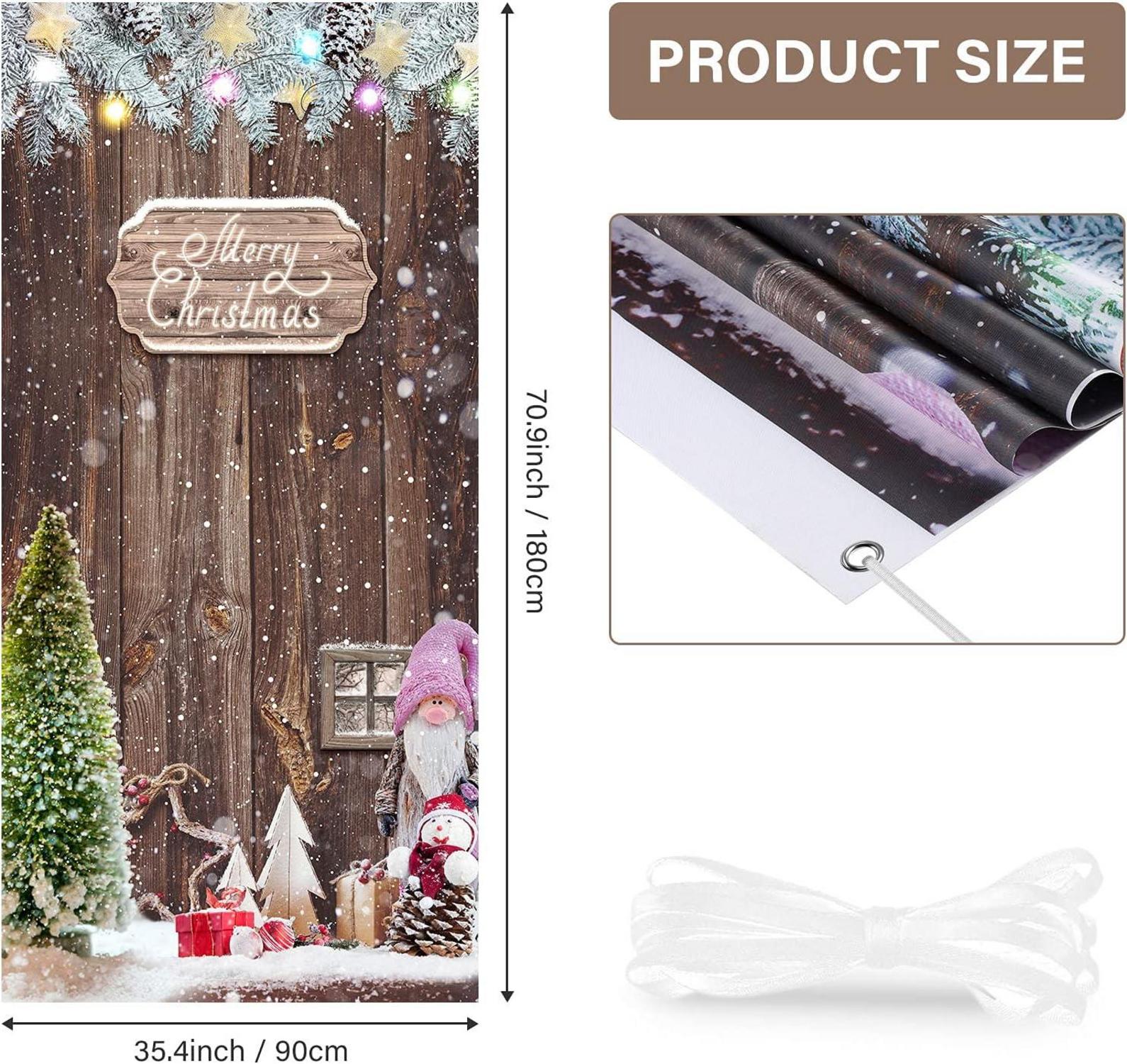 Weihnachten Tür Dekoration Stoff Glitzer Holz Schneeflocken