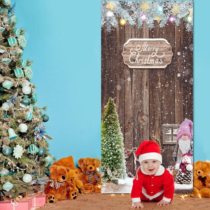 Weihnachten Tür Dekoration Merry Christmas Stoff Glitzer Holz Schneeflocke