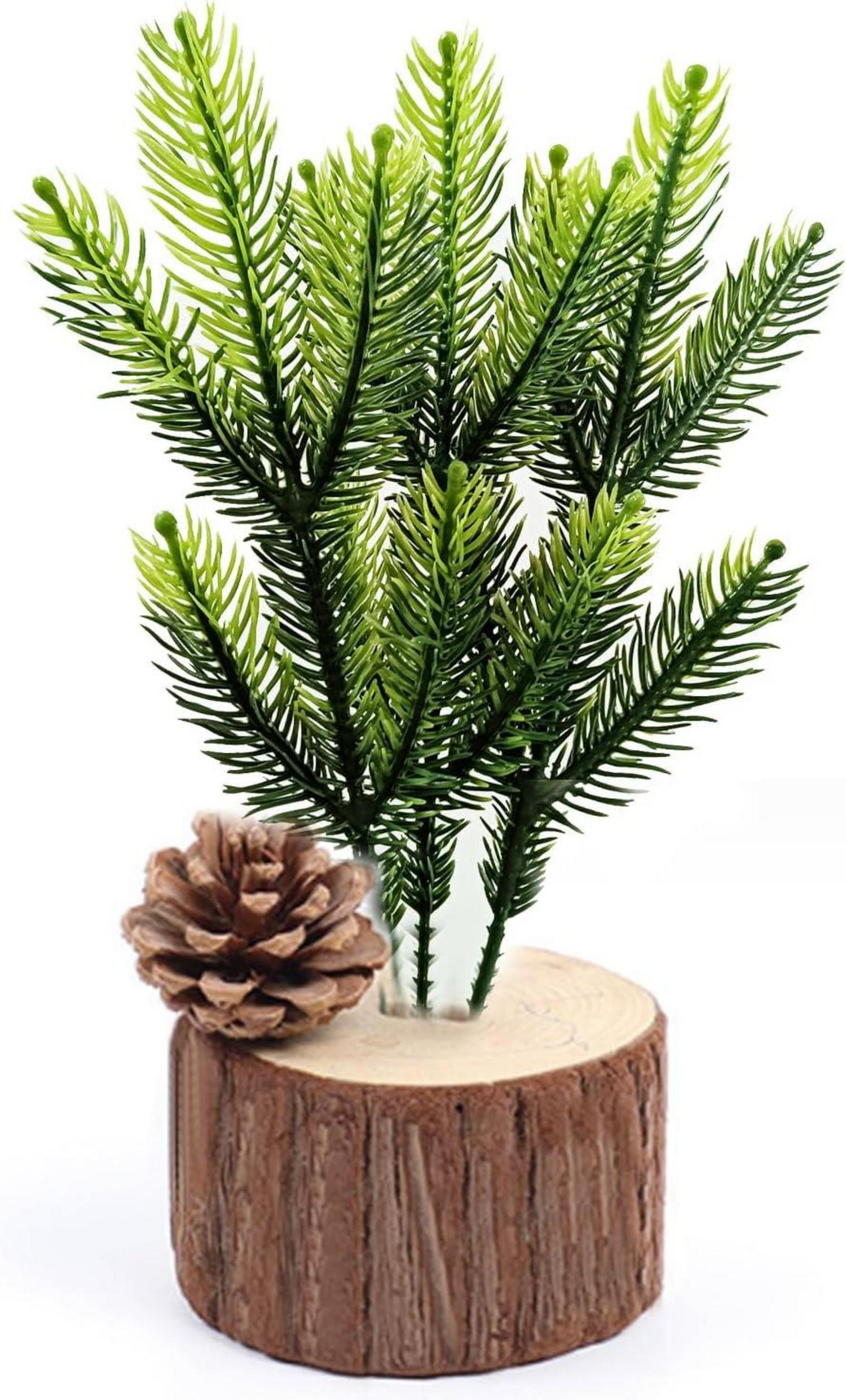 30 Stück Künstliche Tannenzweige Grünpflanzen DIY Weihnachtsdeko