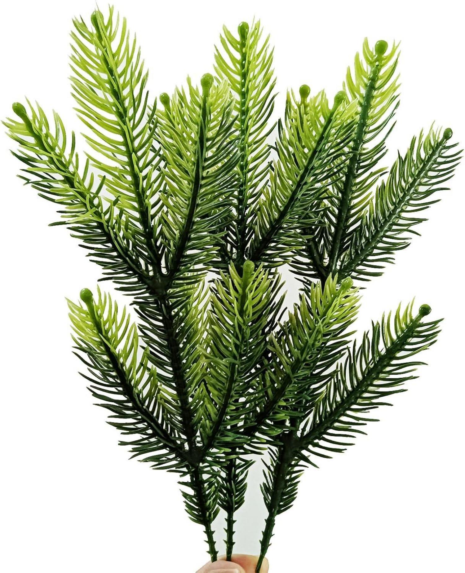 30 Stück Künstliche Tannenzweige Grünpflanzen DIY Weihnachtsdeko