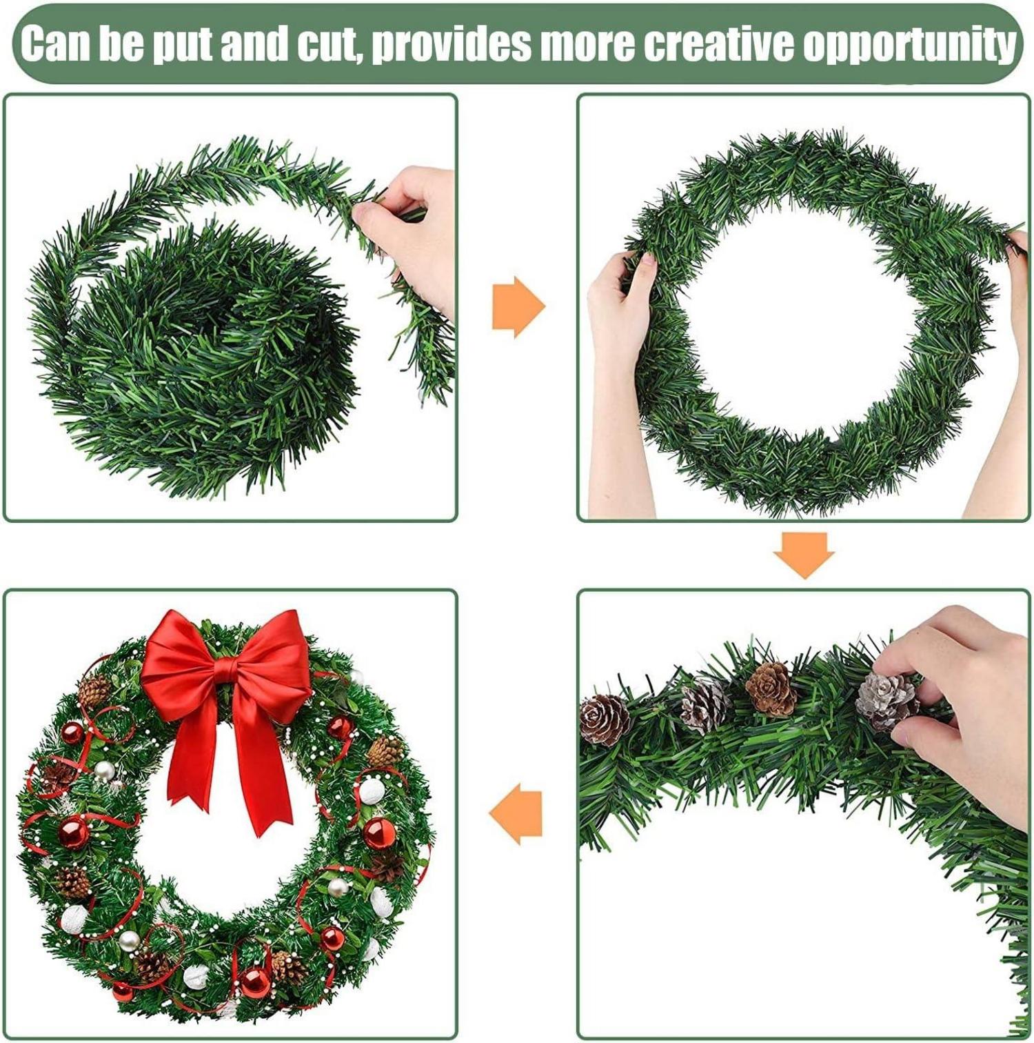 32m Weihnachtsgirlande Dekoration grüne Piniengirlande für Indoor Outdoor festliche Deko