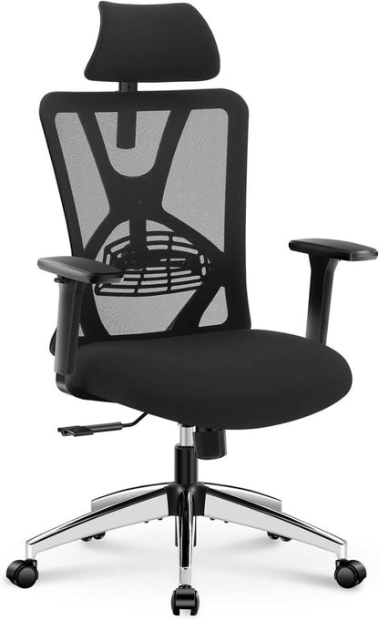 Ergonomischer Bürostuhl mit verstellbarer Lendenwirbelstütze & 3D