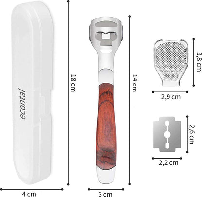 Hornhauthobel Hornhautentferner Fußraspel Set mit Holzgriff