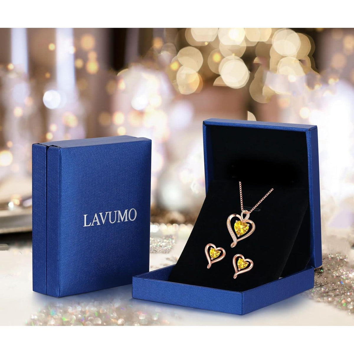 Silber Herz Schmuckset für Damen – Halskette & Ohrringe