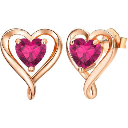Ohrstecker Silber 925 Roségold Damen Herz Ohrringe Geschenk