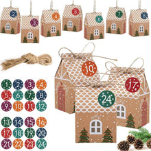 24 Adventskalender zum Befüllen, faltbares Haus Weihnachten DIY