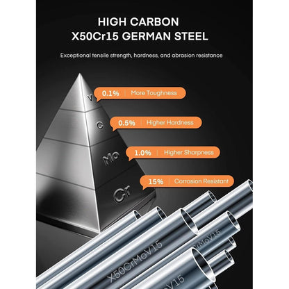 Messerblock Messerset 16-TLG Holzgriff Kochmesser Schwarz