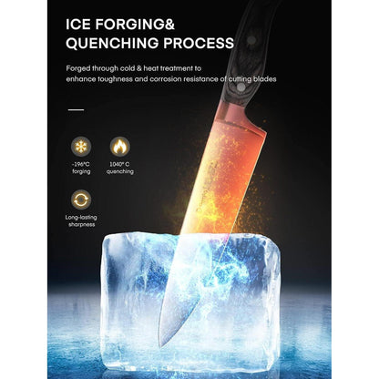 Messerblock Messerset 16-TLG Holzgriff Kochmesser Schwarz