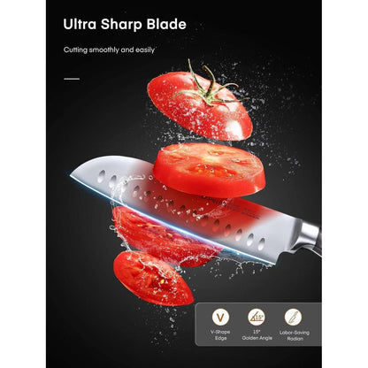 Messerblock Messerset 16-TLG Holzgriff Kochmesser Schwarz