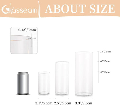 Kerzenhalter Glas Set Modern Windlicht Stumpenkerzen Vasen Tischdeko