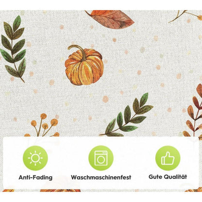 Artoid Mode Herbst Tischdecke Büffelkaro Kürbisse Pilze