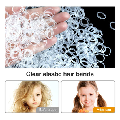 1000 Stück Mini Transparente Elastische Haargummis Mädchen Haar Zöpfe Hochzeitsfrisur