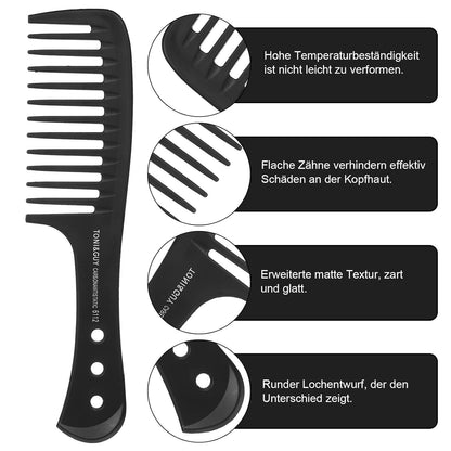 5er HaarKamm Set antistatischer Profi Friseur Kamm Grobzinkiger