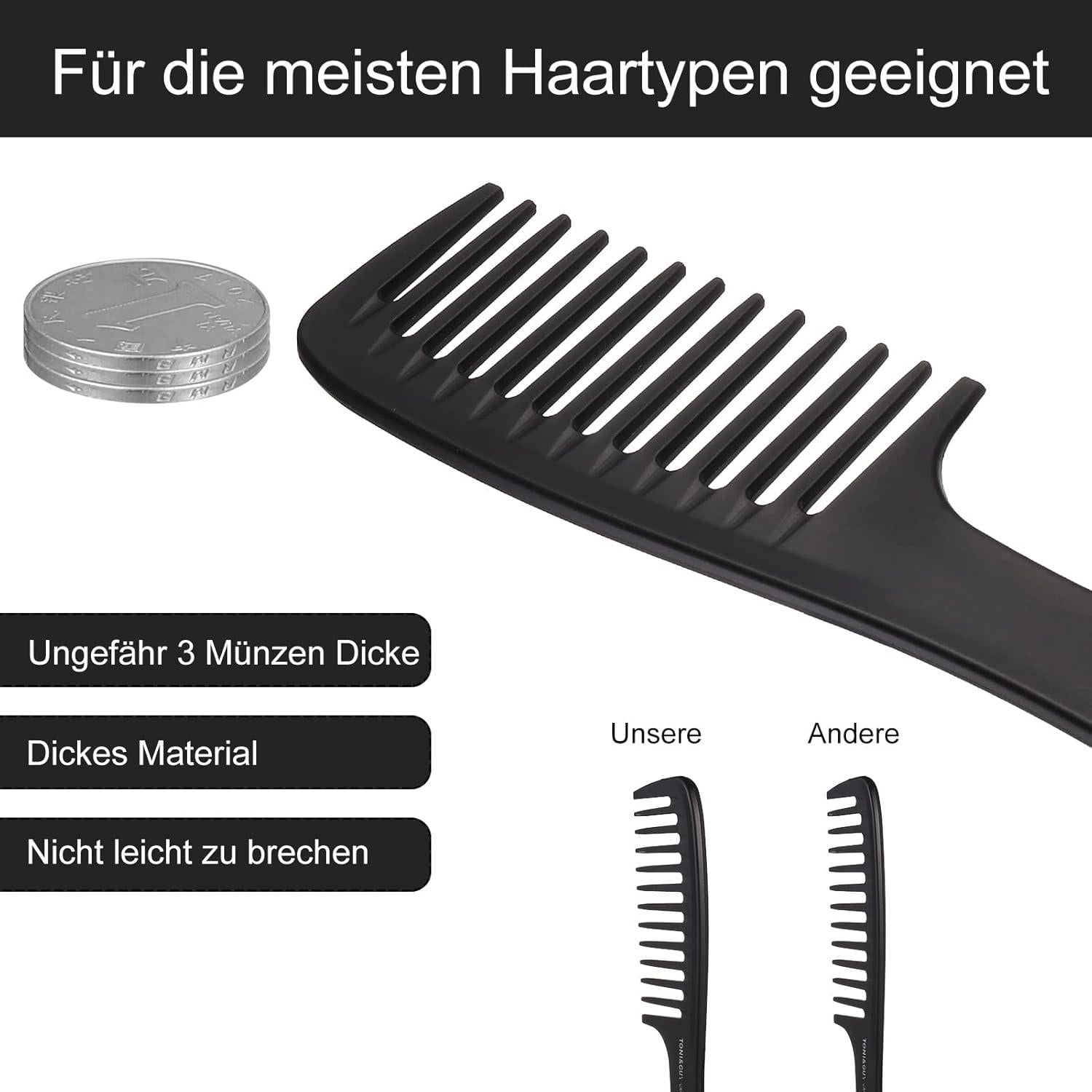 5-teiliges HaarKamm Set für Männer und Frauen, Antistatischer Profi Friseur Kamm