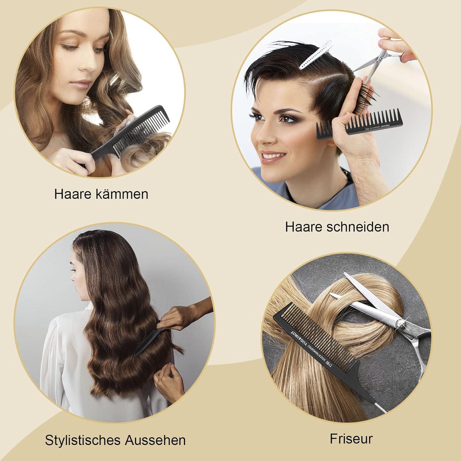 HaarKamm Set 5-teilig Antistatisch für Haarstyling Männer Frauen