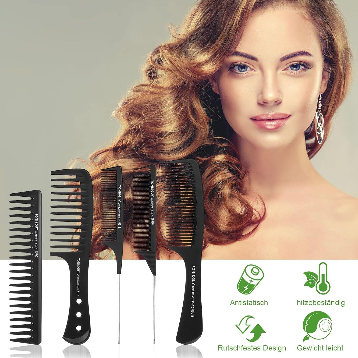 HaarKamm Set 5-teilig Antistatisch für Haarstyling Männer Frauen