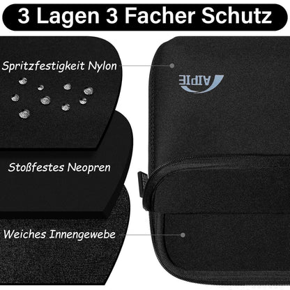 Laptophülle 13,3 14 Zoll Schwarz Stoßfest Notebook