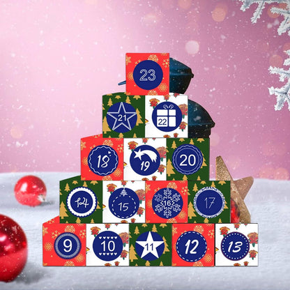 Adventskalender zum Befüllen 24 Stück Weihnachtsbox DIY mit Nummernaufkleber