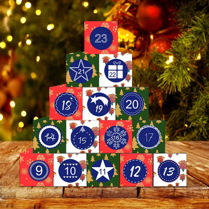 Adventskalender zum Befüllen Weihnachtskalender Basteln Geschenkbox 24 Stück